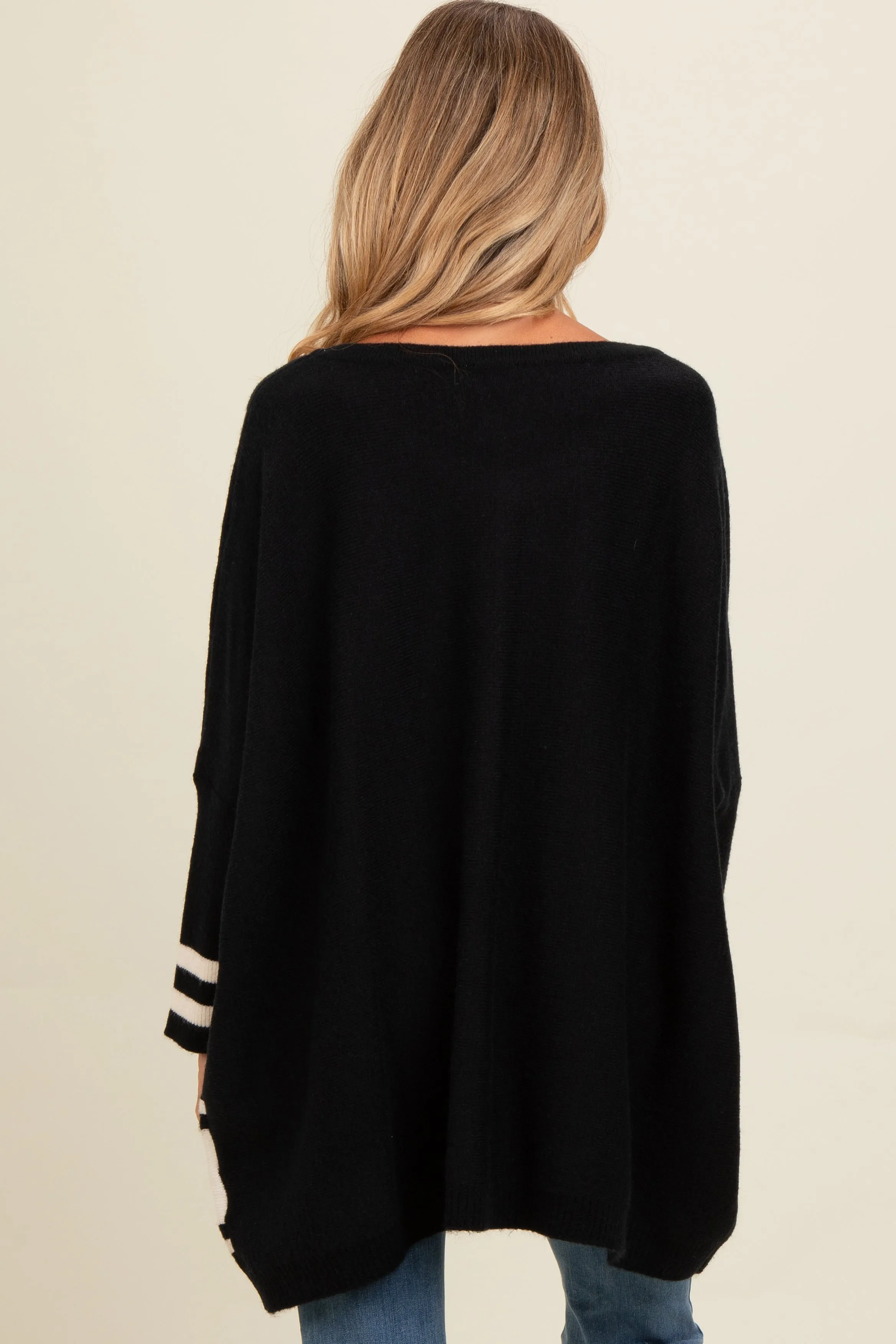 Black Mixed Stripe Dolman Sleeve Maternity Sweater sold by Pinkblush product image thumbnail 3