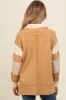 Mocha Colorblock Stripe Maternity Polo Pullover Top sold by Pinkblush