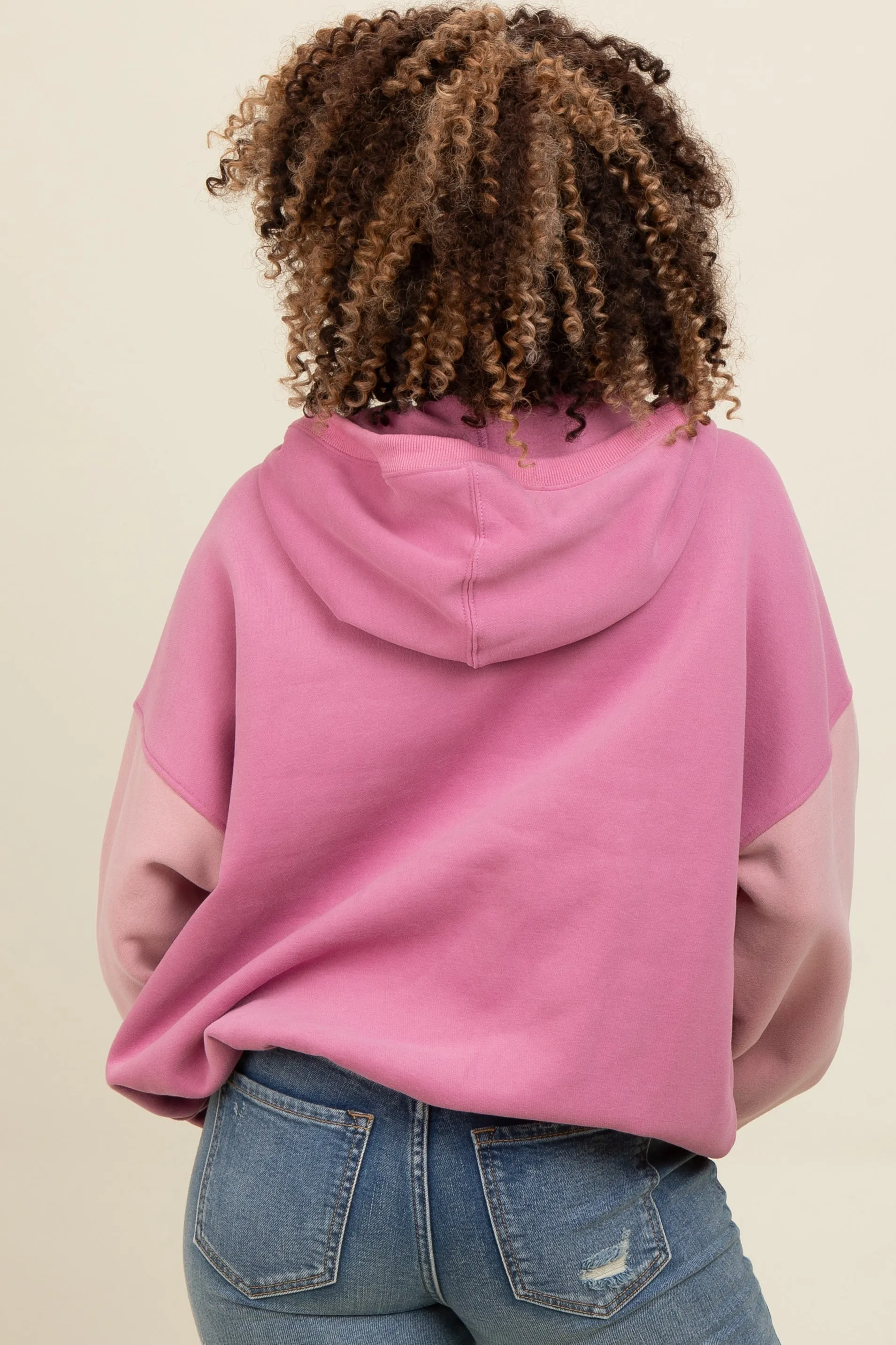 Mauve Colorblock Half Zip Hoodie sold by Pinkblush product image thumbnail 4