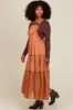 Camel Overall Crochet Lace Tiered Dress sold by Pinkblush