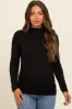 Black Mock Neck Long Sleeve Maternity Top sold by Pinkblush