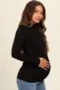 Black Mock Neck Long Sleeve Maternity Top sold by Pinkblush
