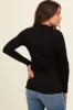 Black Mock Neck Long Sleeve Maternity Top sold by Pinkblush