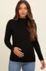 Black Mock Neck Long Sleeve Maternity Top sold by Pinkblush