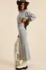 Beige Knit Asymmetrical Top Midi Skirt Set sold by Pinkblush
