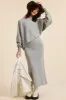 Beige Knit Asymmetrical Top Midi Skirt Set sold by Pinkblush