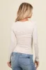 Beige Ruched Long Sleeve Top sold by Pinkblush