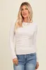 Beige Ruched Long Sleeve Top sold by Pinkblush