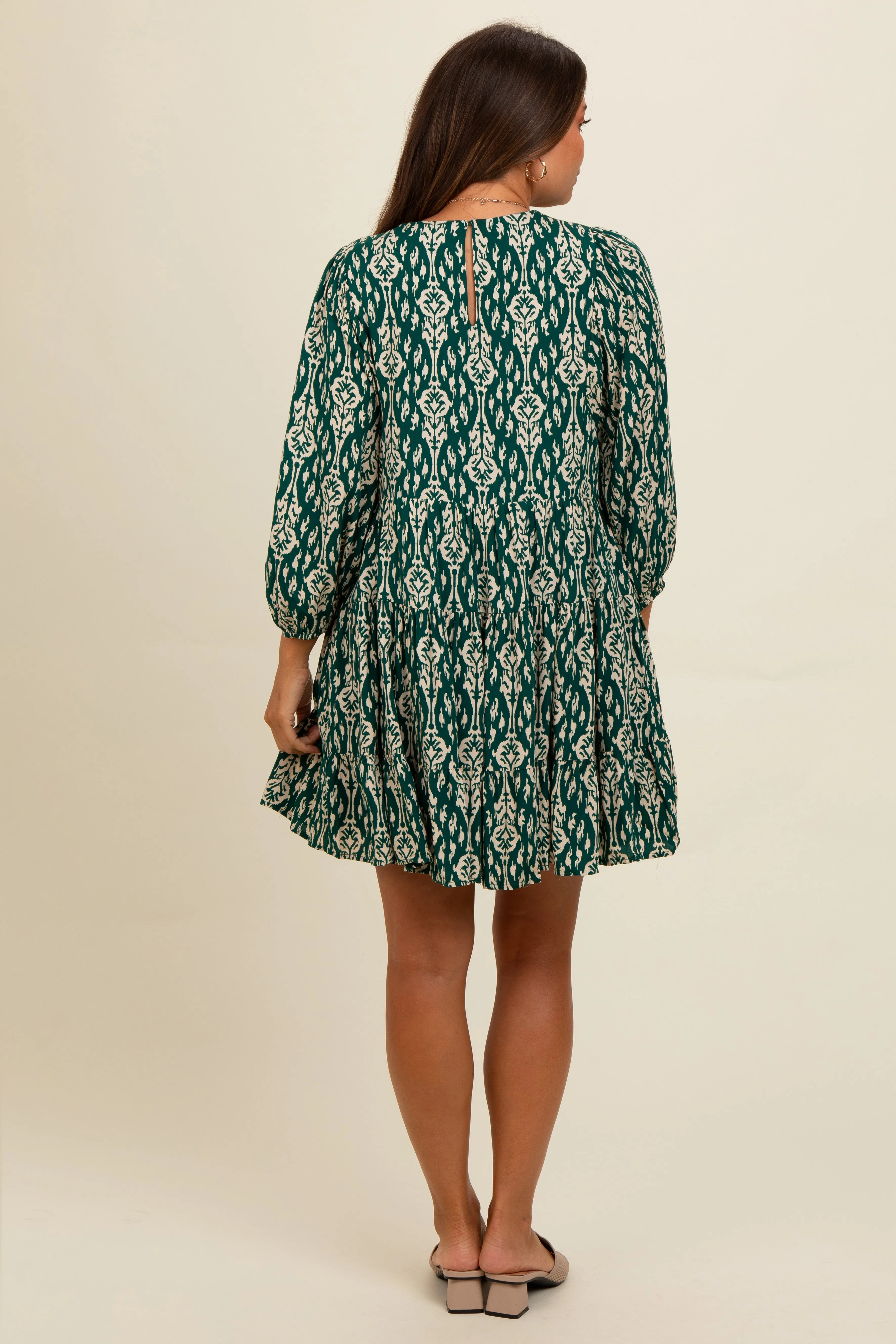 Forest Green Printed Maternity Mini Dress sold by Pinkblush product image thumbnail 3