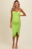 Lime Ruched Mesh Fitted Maternity Tulip Hem Dress sold by Pinkblush