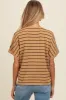 Taupe Striped Boxy Short Sleeve Maternity Top sold by Pinkblush
