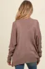 Mocha Pocketed Open Maternity Cardigan sold by Pinkblush