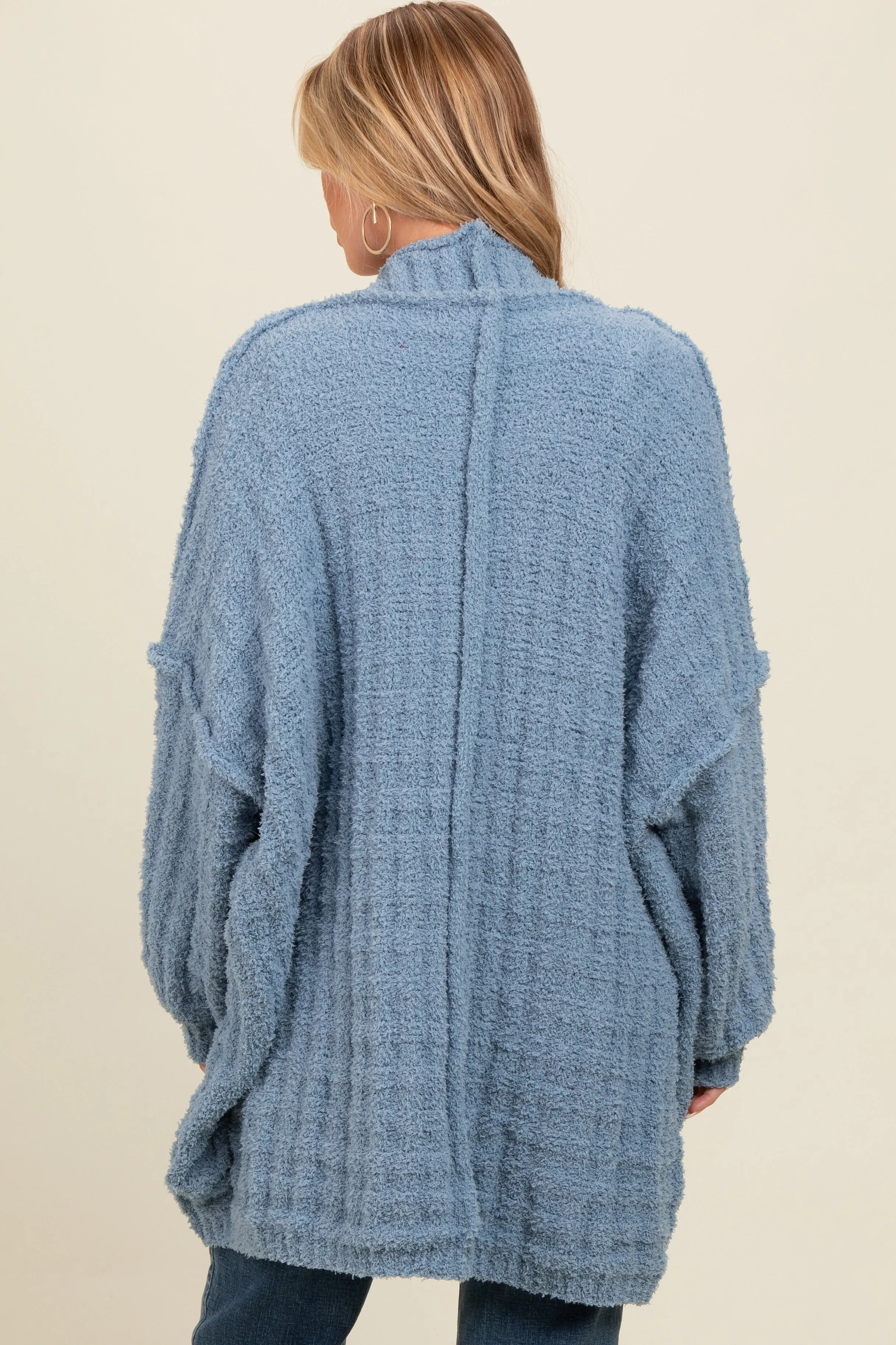 Blue Chunky Knit Dolman Maternity Cardigan sold by Pinkblush product image thumbnail 3