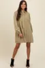 Light Olive Frayed Button Down Mini Dress sold by Pinkblush