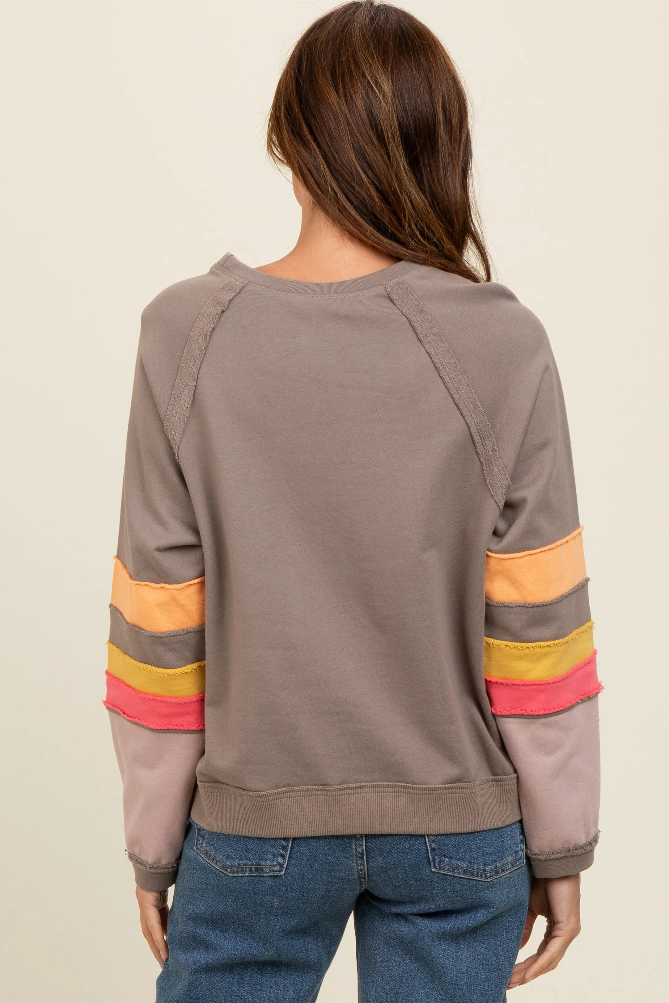 Mocha Colorblock Sleeve Pullover sold by Pinkblush product image thumbnail 4