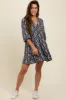 Navy Printed Mini Dress sold by Pinkblush