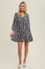 Navy Printed Mini Dress sold by Pinkblush