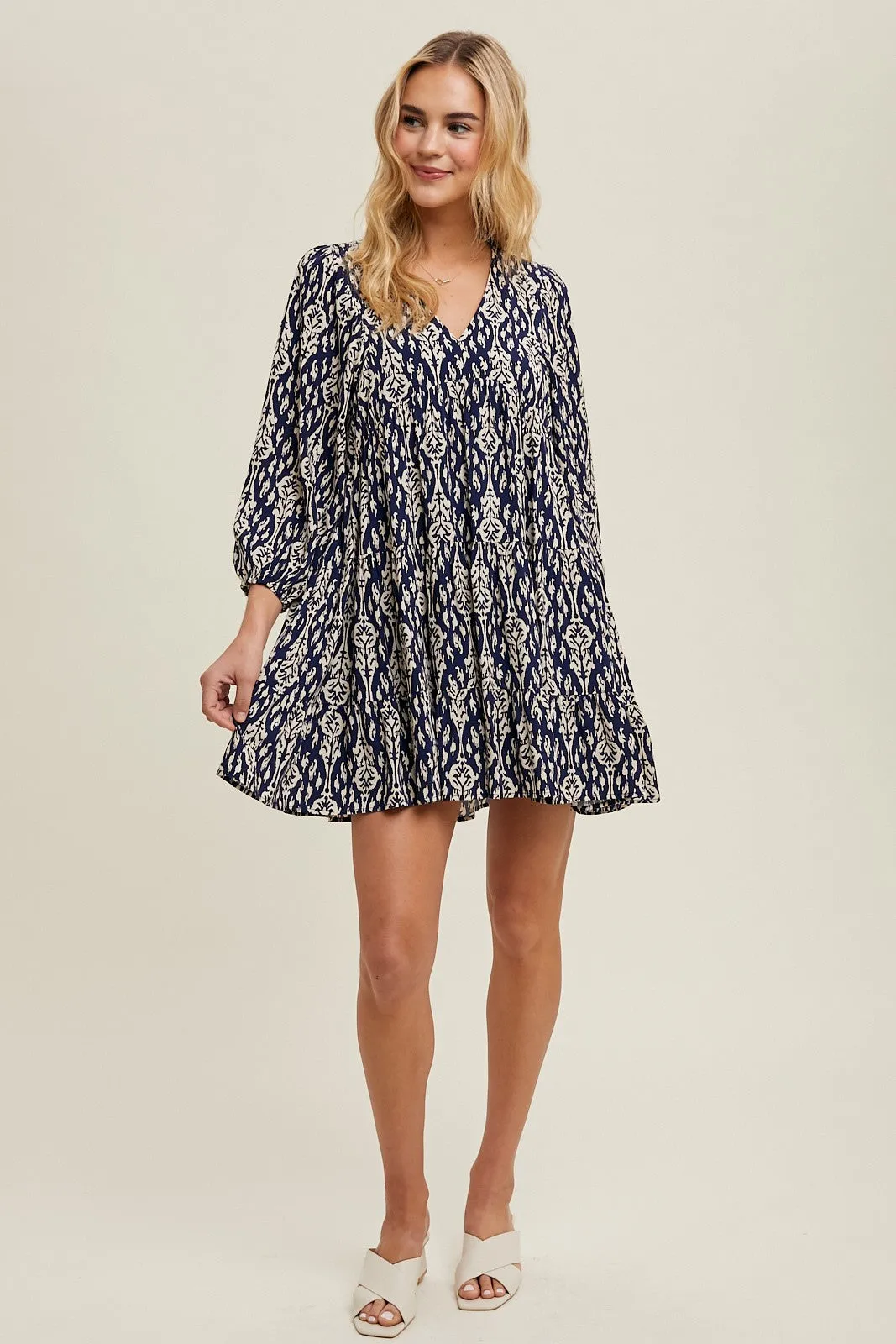 Navy Printed Mini Dress sold by Pinkblush product image thumbnail 3