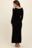 Black Shoulder Bow Detail Maternity Maxi Sweater Dress sold by Pinkblush