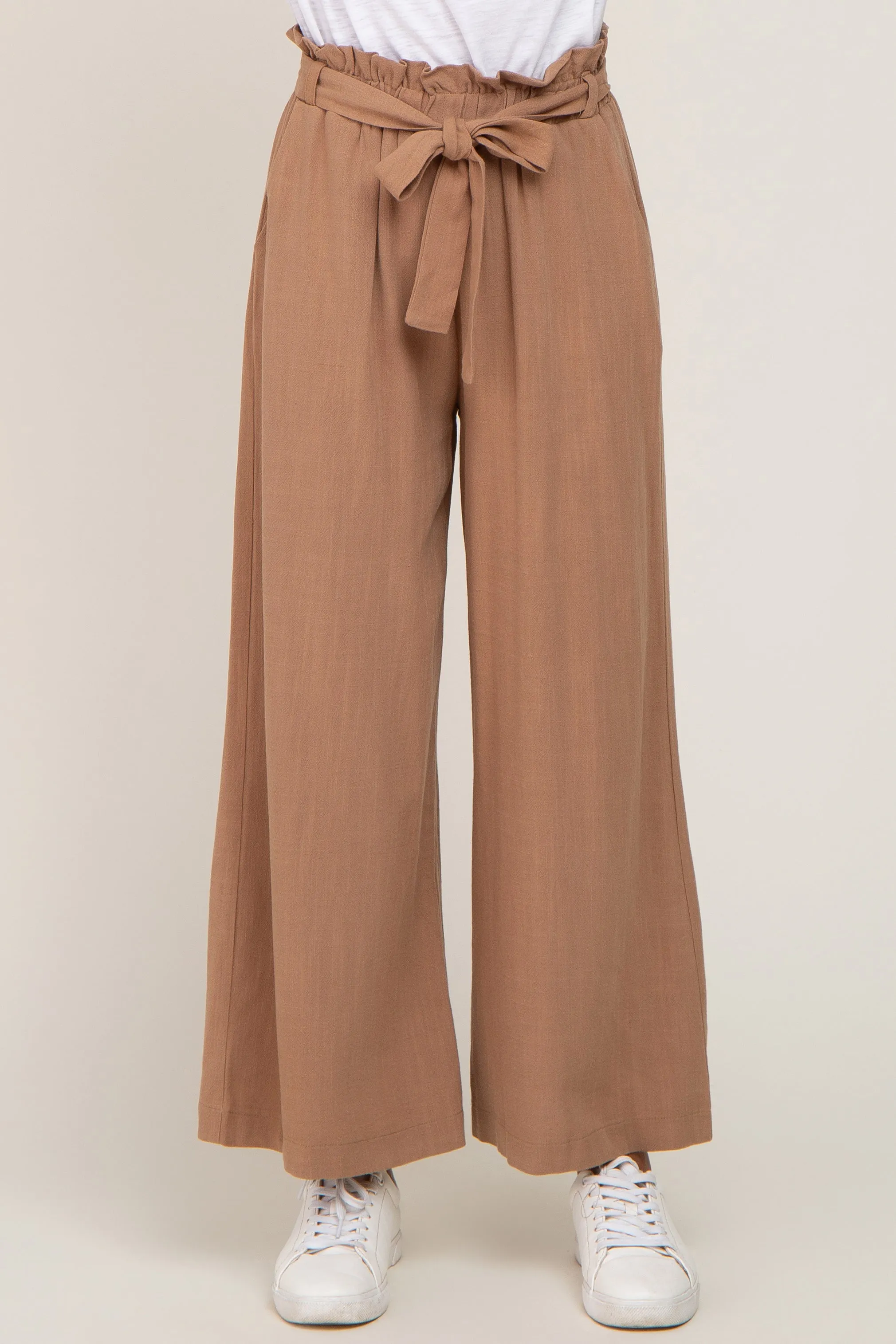 Mocha Paper Bag Wide Leg Pants sold by Pinkblush product image thumbnail 2