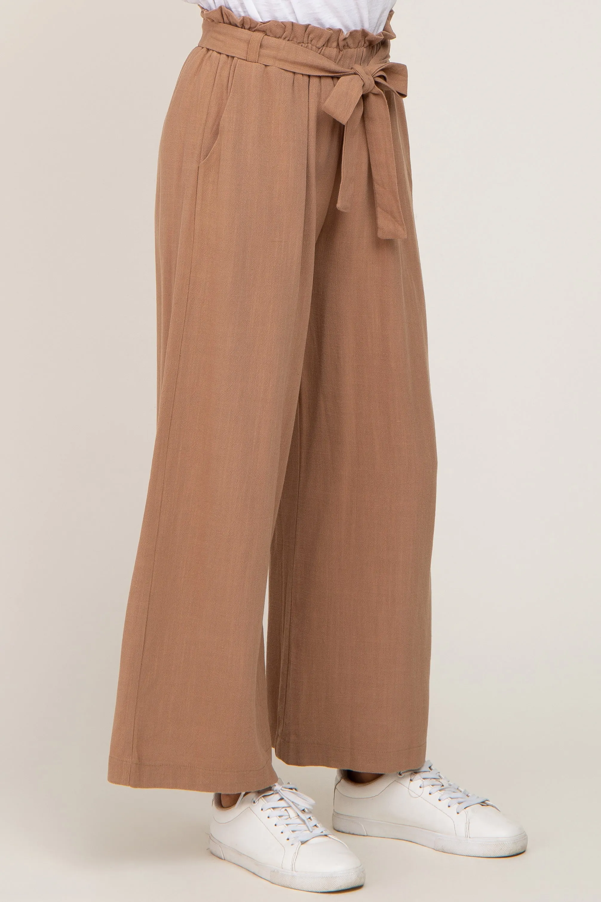Mocha Paper Bag Wide Leg Pants sold by Pinkblush product image thumbnail 3
