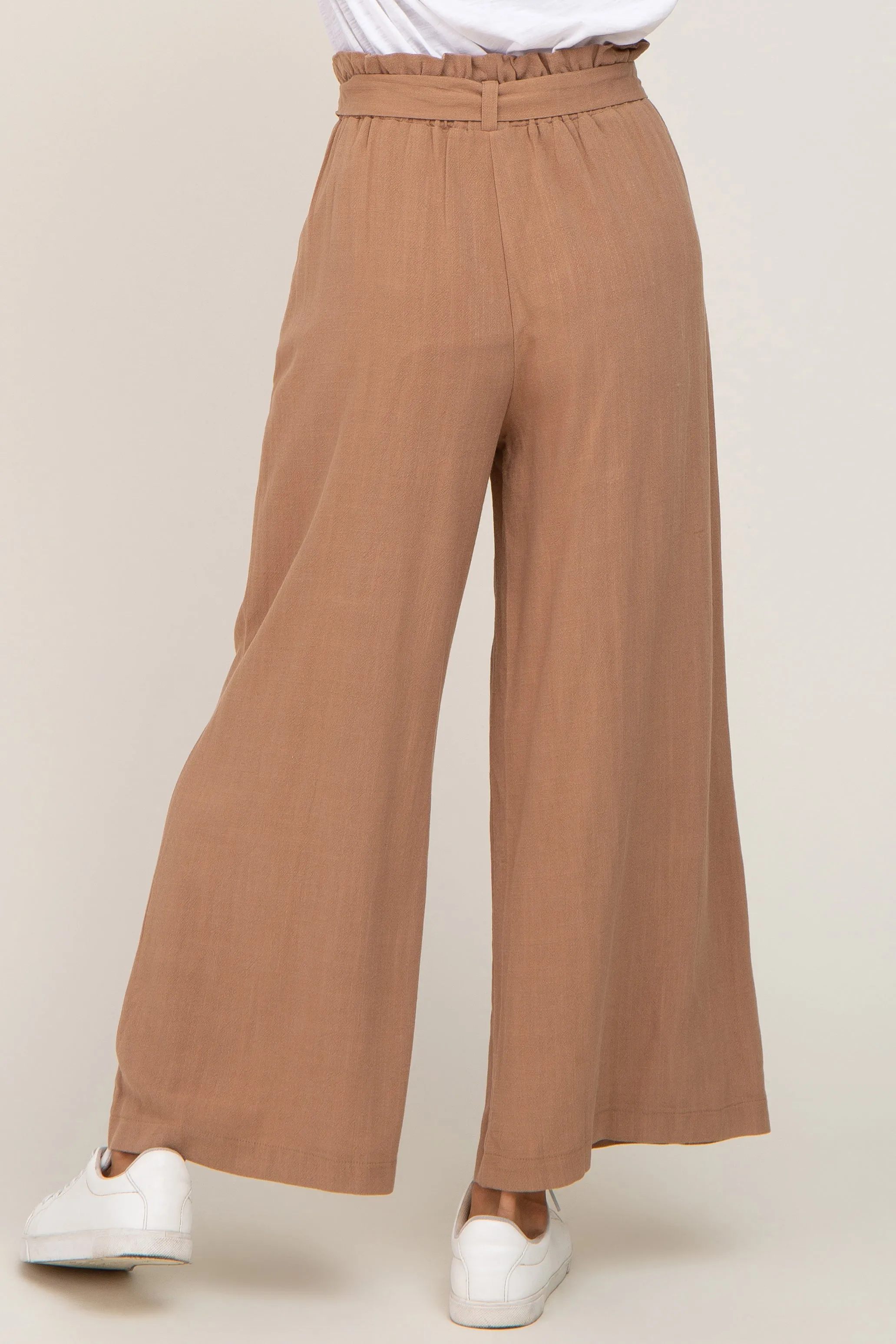 Mocha Paper Bag Wide Leg Pants sold by Pinkblush product image thumbnail 4