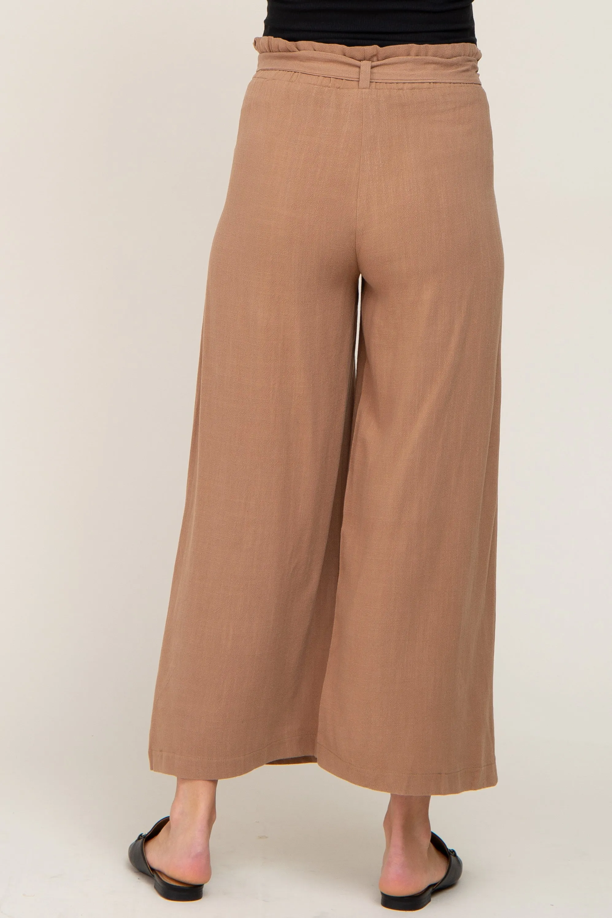 Mocha Paper Bag Wide Leg Maternity Pants sold by Pinkblush product image thumbnail 4