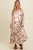 Brown Floral Tassel Tie Front Maternity Maxi Dress sold by Pinkblush