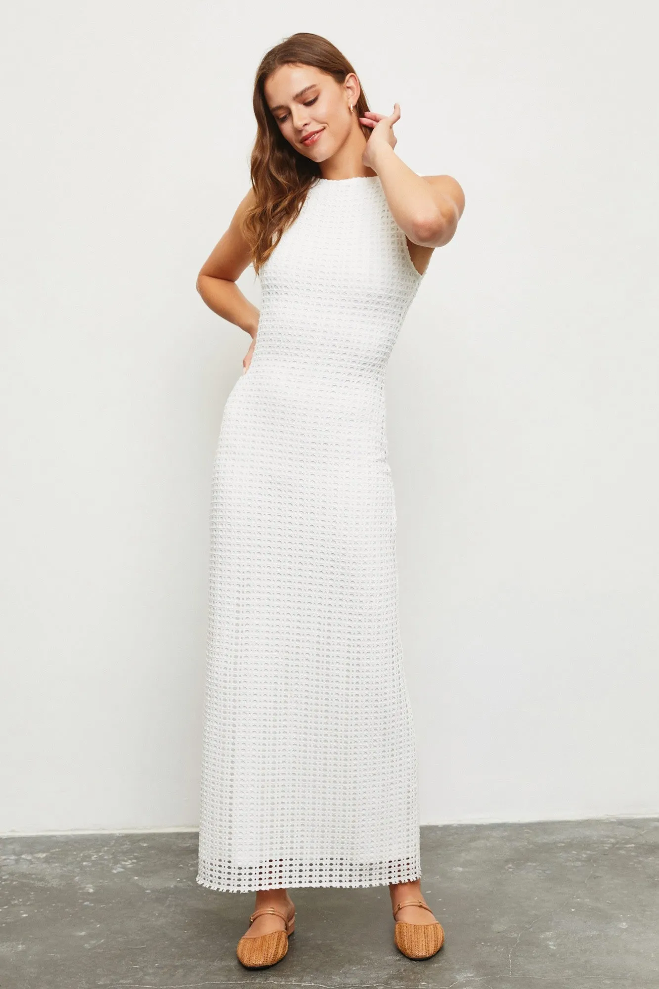 White Fish Net Knit Dress sold by Pinkblush product image thumbnail 2