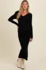 Black Fold Over Maternity Maxi Sweater Dress sold by Pinkblush