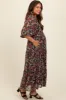 Black Floral Empire Waist Maternity Maxi Dress sold by Pinkblush