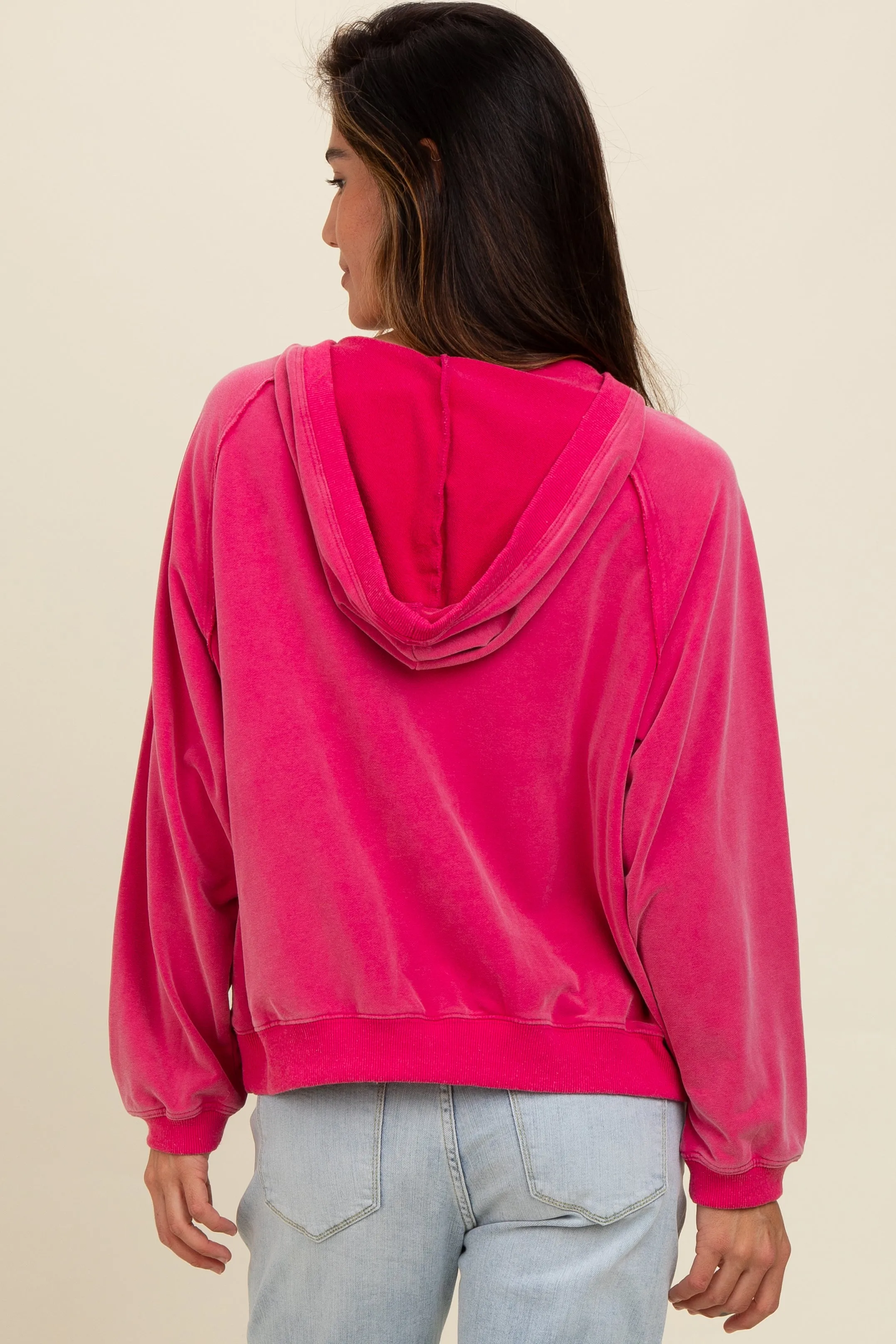Fuchsia Hooded Sweatshirt sold by Pinkblush product image thumbnail 4