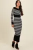 Black Striped Midi Sweater Dress sold by Pinkblush