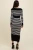 Black Striped Midi Sweater Dress sold by Pinkblush
