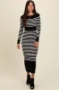 Black Striped Midi Sweater Dress sold by Pinkblush