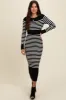 Black Striped Midi Sweater Dress sold by Pinkblush