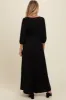 Black Glitter V-Neck Maternity Maxi Dress sold by Pinkblush