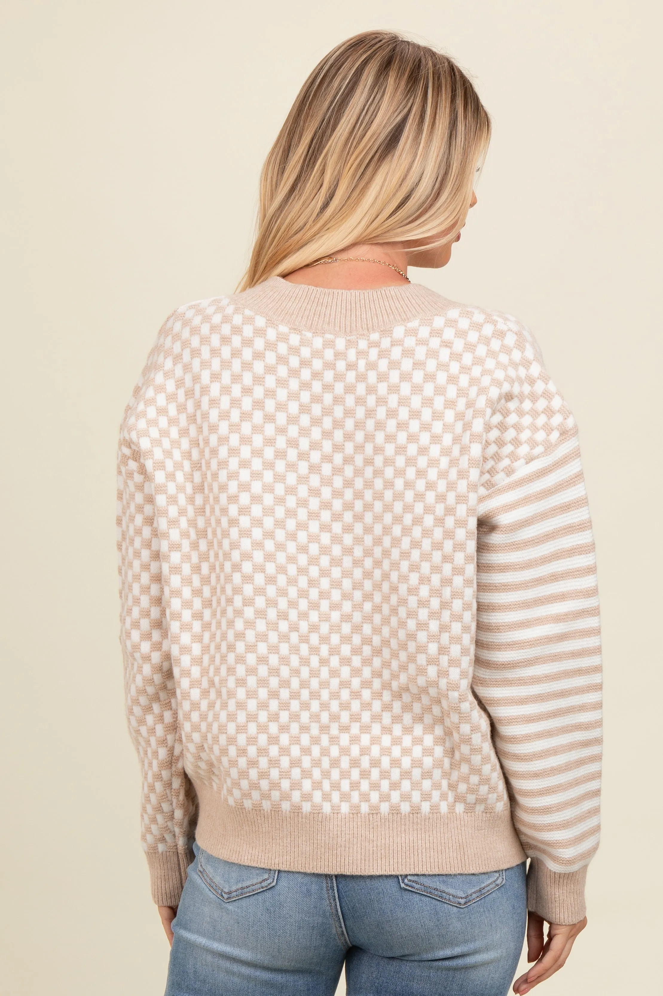 Mocha Mixed Pattern Sweater sold by Pinkblush product image thumbnail 3