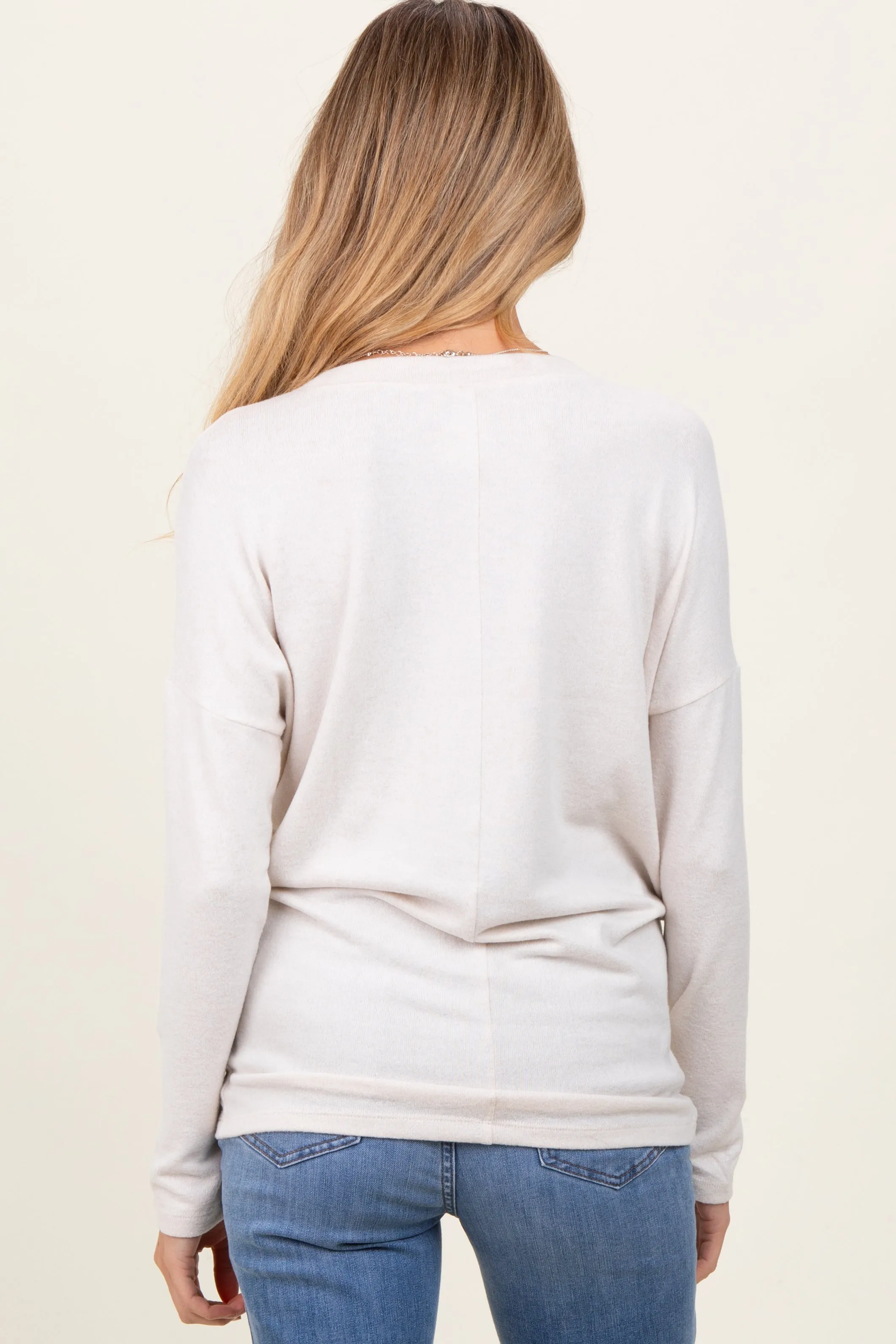 Ivory Knit Long Sleeve Maternity Top sold by Pinkblush product image thumbnail 3