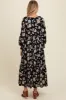 Black Floral Textured Bubble Sleeve Maternity Maxi Dress sold by Pinkblush
