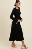 Black Sweater Knit Bell Sleeve Back Cutout Maxi Dress sold by Pinkblush