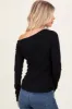 Black One Shoulder Long Sleeve Top sold by Pinkblush