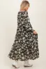 Olive Floral Textured Bubble Sleeve Maxi Dress sold by Pinkblush