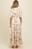 Cream Floral Chiffon Ruffle Accent Maternity Maxi Dress sold by Pinkblush