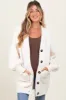 Cream Fuzzy Knit Oversized Button Up Maternity Cardigan sold by Pinkblush