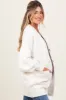 Cream Fuzzy Knit Oversized Button Up Maternity Cardigan sold by Pinkblush