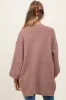 Taupe Fuzzy Knit Oversized Button Up Maternity Cardigan sold by Pinkblush
