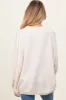 Cream Oversized Crewneck Melange Knit Maternity Sweater sold by Pinkblush