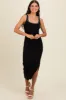 Black Knit Contrast Stitch Detail Midi Dress sold by Pinkblush