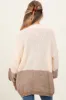 Cream Colorblock Bubble Sleeve Knit Maternity Cardigan sold by Pinkblush